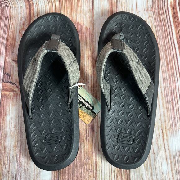 Skechers Surf Combers Mens Size 11 Gray Sandals Thong Flip Flops Open Toe Shoes - Picture 5 of 10